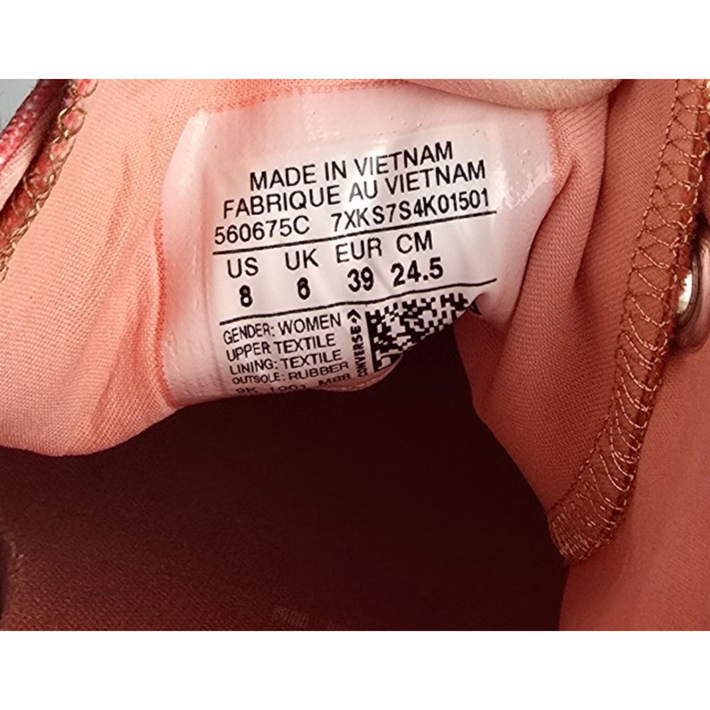 Converse Chuck Taylor All Star Lift Ox Sneakers Women's 8 Coral & White Lace Up - Picture 3 of 13